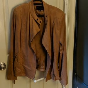 Adrienne Vittadini faux tan suede Moto jacket